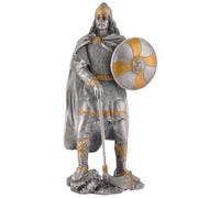 Veronese Viking with Axe and Shield Pewter Hand Painted with Silver and Gold