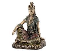 VERONESE Water and Moon Quan Yin Statue (Kuan Yin) - 5 Inches Tall - Bronze