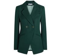 Veronica Beard Amos Double-breasted Woven Blazer Jacket - Dark Green - 6 (UK10 / S)
