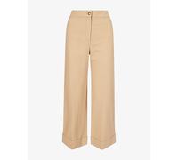 Veronica Beard Womens Veronica Beard Darrell Wide-Leg Cotton-Blend Trousers Heritage Khaki 8