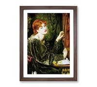 Veronica Veronese By Dante Gabriel Rossetti Classic Painting Framed Print | A4 Walnut Framed Wall Art | Ready to Hang | Classic Historical Picture | Living Room Bedroom Lounge Office