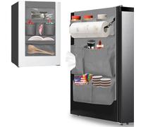 VERONLY Dorm Room Essentials Mini Fridge Organiser, Over The Fridge Storage Organiser with 14 Pockets, College Dorm Fridge Storage for Office, Kitchen, Home, School, (Grey)