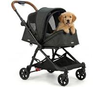 VeroPet Luxury Pet Stroller for Small Dogs & Cats | Foldable All-Terrain Jogging Stroller with Ventilated Cabin, Safety Brakes & Lightweight Design for Outdoor Walks & Travel