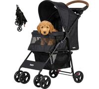 VeroPet Pet Stroller for Cats and Dogs, Metal Frame with 300D Polyester, Lightweight Folding Travel Carriage, 94.5x44x97cm