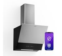 Klarstein Verosteel Angled Cooker Hood 45cm - 624 m³/h, A++ Energy, Touch Control, LED Lighting, Quiet, Stainless Steel & Glass, Ducted/Recirculating, Extractor Hood