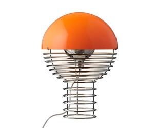 Verpan Wire Table Lamp Ø30 Chrome/ Orange