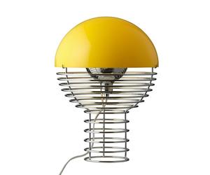 Verpan Wire Table Lamp Ø30 Chrome/ Yellow