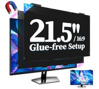 Verponity 2 Pack 21.5 Inch Magnetic Privacy Screen Filter for Computer Monitor 16:9, Tool-Free Removable Hanging Screen Shield, Anti Blue Light & Anti-Glare Eye Protection for Frameless Screens