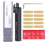 VerRich 11PCS Lathe Grooving Cutting Tools Kit,MGEHR1212-2 Parting Grooving Cut-Off Tool Holder Boring Bars with 10pcs MGMN200-G 2mm Carbide Inserts