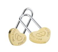 VerRich 2PCS Mini Heart Lock 3.5" 50mm Padlock - Love Forever for Lovers Wedding, Valentines, Anniversary, Travel (NO Key)