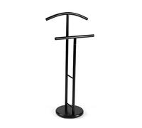 Versa Begna Modern Multifunctional Nightstand with 2 Hangers for Men's or Women's Clothes, Measurements (H x L x W) 100 x 28.5 x 45 cm, Steel, White