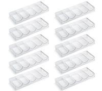 Versa Games 10 Clear Acrylic Poker Chip Trays - Casino Grade - 30% Thicker Than Standard Chip Trays - for Standard Size Poker Chips & Clay Poker Chips - 10 Poker Chip Racks - Each Holds 100 Chips