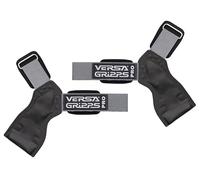 Versa Gripps® Pro, Made in the USA, Alternative Weight Lifting Wrist Straps, Best Workout Accessory, Silver/Black, R/L