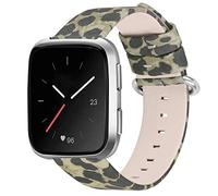 Versa Lite Watchband, MVRYCE Replacement Genuine Leather Band 5.5"-7.8" Adjustable Wrist Strap for Women Men Breathable Sport Accessory Bracelet Compatible with Versa/Versa 2/Versa Lite (Y04)