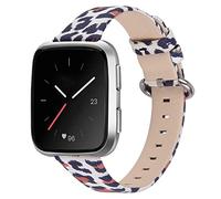 Versa SE Band, MVRYCE Replacement Genuine Leather Band 5.5"-7.8" Adjustable Wrist Strap for Women Men Breathable Sport Accessory Bracelet Compatible with Versa/Versa 2/Versa Lite (Y01)