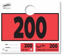 Versa-Tags 100 Car Dealer Service Hang Tags Service Dispatch Numbers, Repair Department Numbered Key Tags for Mechanic Body Shop