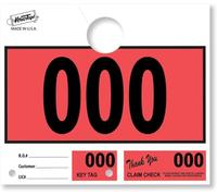 Versa-Tags 100 Car Dealer Service Hang Tags Service Dispatch Numbers, Repair Department Numbered Key Tags for Mechanic Body Shop