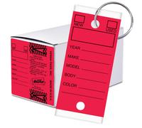 Versa-Tags 1000 Key Tags Self Protecting Poly 1.25''x3'' Highly Resistant to Abrasion 1000 Key Tag Pack 1000 Chrome Plated Key Tag Rings Included