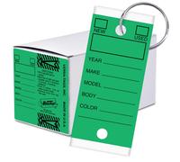 Versa-Tags 500 Key Tags Self Protecting Poly 1.25''x3'' Highly Resistant to Abrasion 500 Key Tag Pack 500 Chrome Plated Key Tag Rings Included Co
