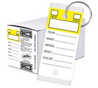 Versa-Tags 500 Key Tags Self Protecting Poly 1.25''x3'' Highly Resistant to Abrasion 500 Key Tag Pack 500 Chrome Plated Key Tag Rings Included To