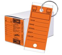 Versa-Tags 500 Key Tags Self Protecting Poly 1.25''x3'' Highly Resistant to Abrasion 500 Key Tag Pack 500 Chrome Plated Key Tag Rings Included Co