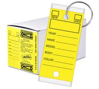 Versa-Tags 500 Key Tags Self Protecting Poly 1.25''x3'' Highly Resistant to Abrasion 500 Key Tag Pack 500 Chrome Plated Key Tag Rings Included Co