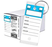 Versa-Tags 500 Key Tags Self Protecting Poly 1.25''x3'' Highly Resistant to Abrasion 500 Key Tag Pack 500 Chrome Plated Key Tag Rings Included To