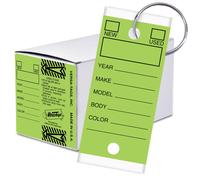 Versa-Tags 500 Key Tags Self Protecting Poly 1.25''x3'' Highly Resistant to Abrasion 500 Key Tag Pack 500 Chrome Plated Key Tag Rings Included Co
