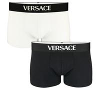 Versace 2-Pack Essential Tex Jersey Low Rise Trunks, Black/White - Medium