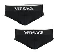 Versace 2-Pack Tex Jersey Low Rise Essential Brief, Black - Large
