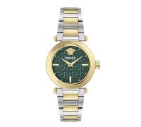 Versace 35mm Gr reen Dial Two Tone Bracelet Watch