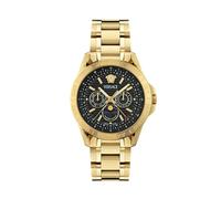 Versace 43mm Chronograph Moonphase Black Dial & Gold Tone Watch
