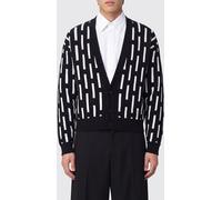 Versace Abstract All-Over Pattern Wool Cardigan with V-Neck - Size: 48 - male