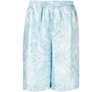 Versace Barocco-print silk shorts - Blue 46-48-50-52