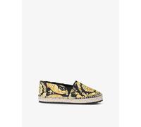 Versace Boys Black Kids' Graphic-print Flat Canvas Espadrilles Eur 33 / 1 Uk Adult