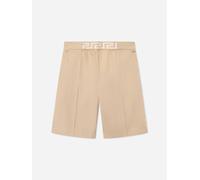 Versace Boys Gabardine Shorts in Beige - Beige - 8 Yrs