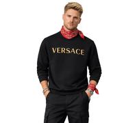 Versace Brushed Embroidery Logo Gold Sweater Sweatshirt Pullover Jumper M
