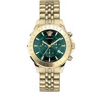 Versace Chrono Signat Men’s Watch, Quartz Movement, Gold with Green Dial