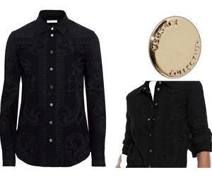 Versace Collection Men Iconic Cult Printed Denim Shirt Long Sleeved 41 XL