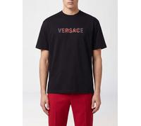 Versace Contrast Logo Front Cotton Crew-Neck T-Shirt - Size: L - male