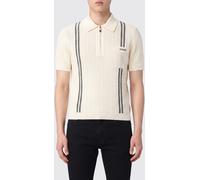 Versace Cotton Knit Polo with Greca Pattern and Zip Closure - Size: 50 - male