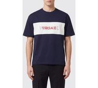 Versace Crewneck Cotton T-Shirt with Contrasting Logo - Size: M - male