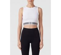 Versace Cropped Slim Fit Cotton-Blend Top with Greca and Medusa Logo - Size: 1 - female