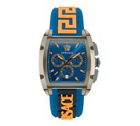 Versace Dominus Collection Luxury Mens Watch Timepieces with a Blue Strap and Dial Featuring a IP Gunmetal Case, IP Gunmetal, OS, Versace | Versace Dominus, Ip Gunmetal, OS, Versace | Versace Dominus