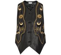 Versace Embellished Panelled Leather Vest - Black - 44 (UK12 / M)