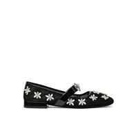 Versace Gianni Ribbon crystal-embellishment ballerina shoes - Black 37-39