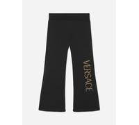 Versace Girls Flared Logo Joggers in Black - Black - 4 Yrs