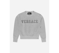 Versace Girls Logo Knitted Sweater in Silver - Silver - 8 Yrs
