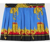 Versace Girl's Pleated Mini Skirt with Baroque Print - Size: 12 - female
