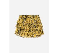 Versace Girls Silk Barocco Ruffle Skirt in Gold - Gold - 5 Yrs